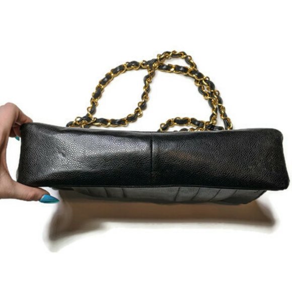 Chanel Vertical Black Caviar Leather Shoulder Bag - Picture 7 of 16